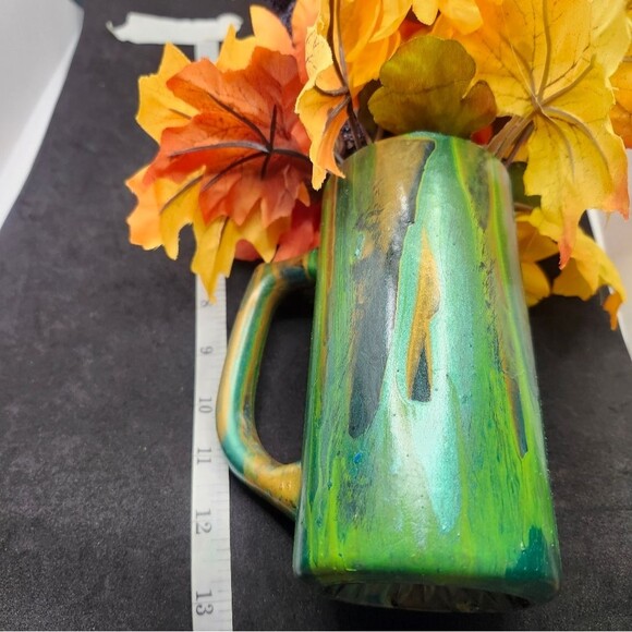 Hand Crafted Floral Table Centerpiece Fall Chrsyanthemum Glass - Picture 4 of 11